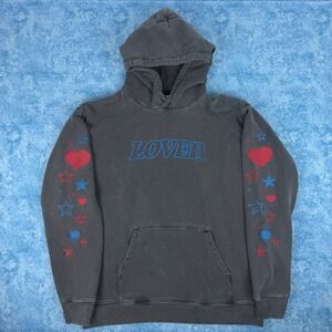 Bianca Chandon Lover Hoodie Pullover Sweatshirt Men's Large Charcoal Gray
